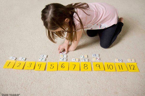 Domino Number Line Activity For Kids