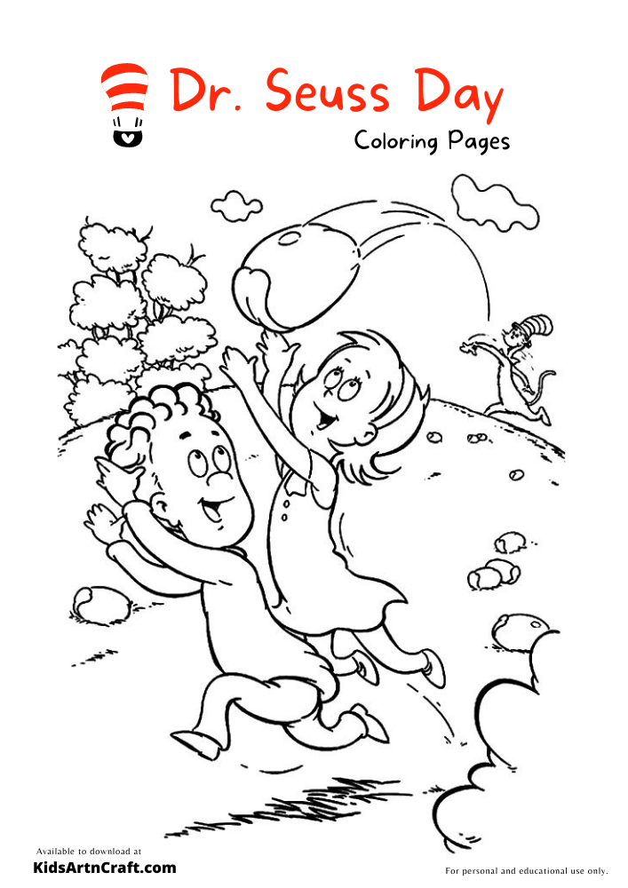 Dr. Seuss Day Coloring Pages For Kids – Free Printables