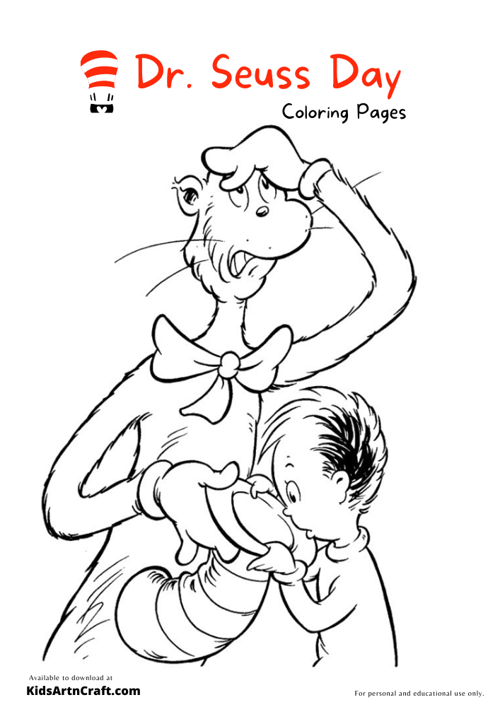 Dr. Seuss Day Coloring Pages For Kids – Free Printables