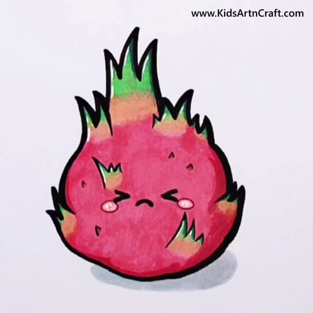 Cute Dragon Fruit Let's Draw Some Juicy Fruits Quickl