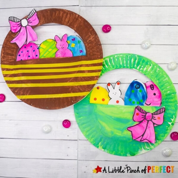 Easter Basket Paper Plate Craft For Kids