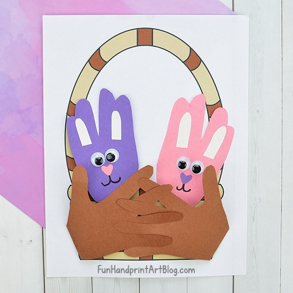 Easter Bunny Handprint Craft For Preschoolers