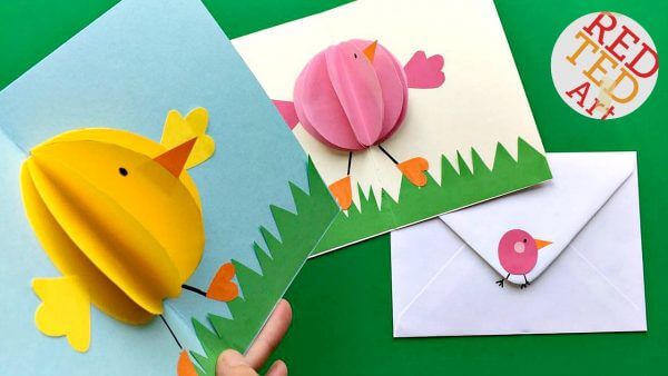 Chick Craft Ideas for Kids Easter Pop Chick Card For Kids