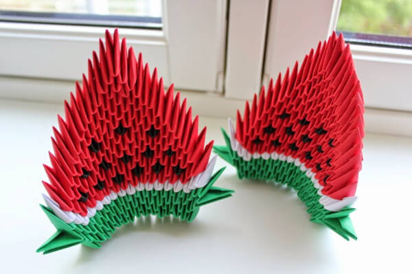 Easy 3D Origami Watermelon Craft Ideas