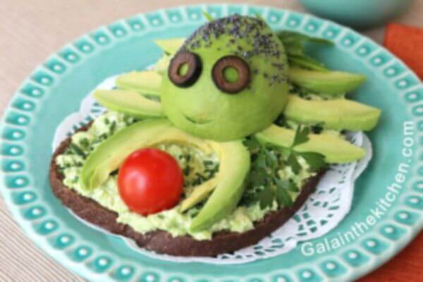 Easy Avocado Garnish Food Craft Idea For Kids