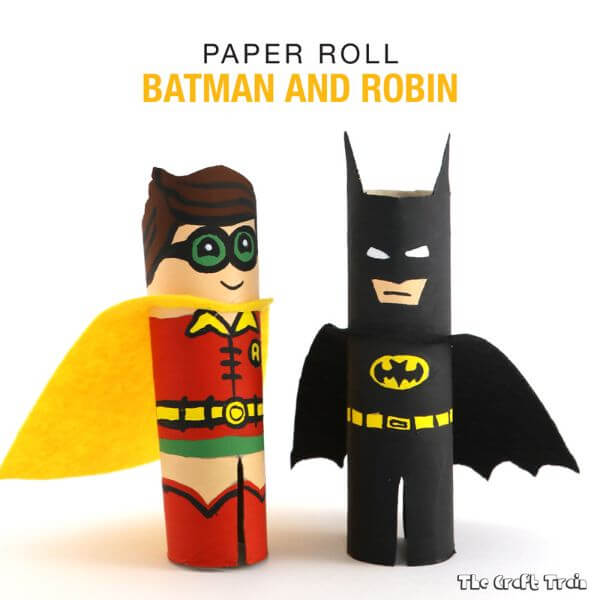 Easy Batman & Robin Paper Roll Crafts For Kids