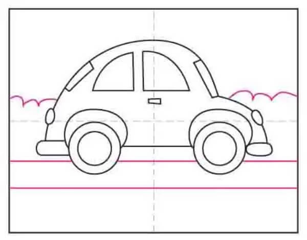 Easy Cartoon Car Drawing