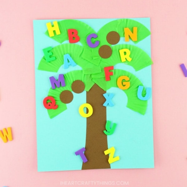 Coconut Crafts & Activities for Kids Easy Coconut Alphabet Tree Craft With Paper