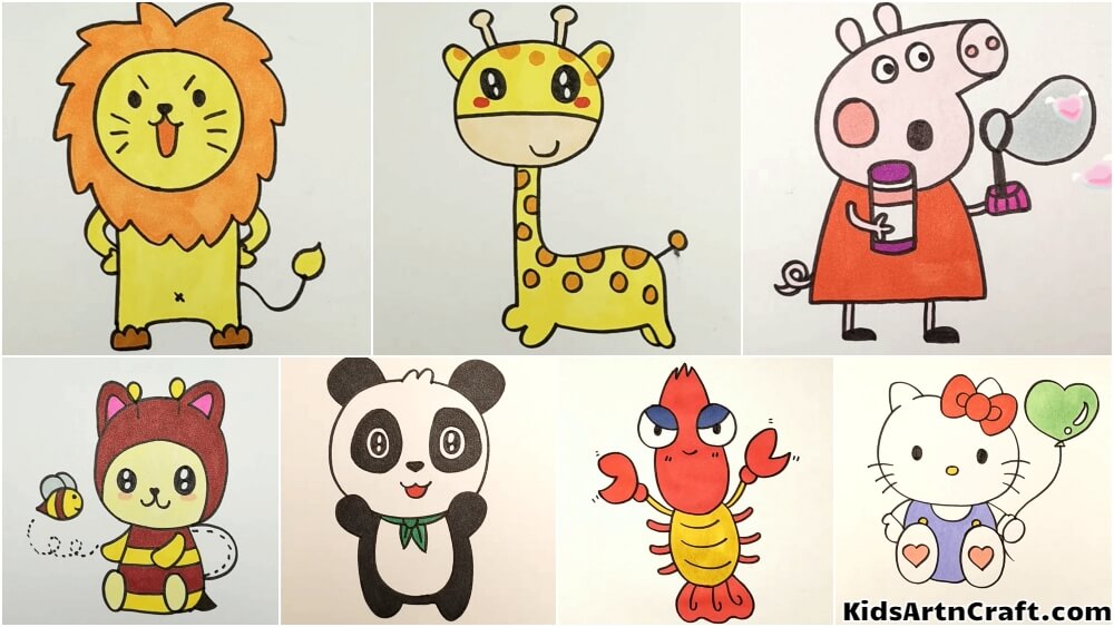 Easy & Cute Animal Drawing For Kids - Kids Art & Craft