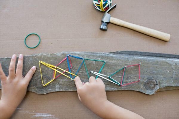 Easy DIY Wooden Geoboard Geometric Pattern For Children