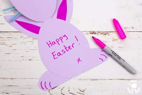 Bunny Paper Craft Ideas For Kids Easy Easter Wishes Bunny Card Craft