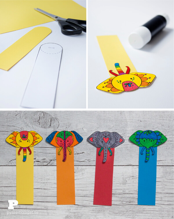 Easy Elephant Bookmark Craft With Paper
