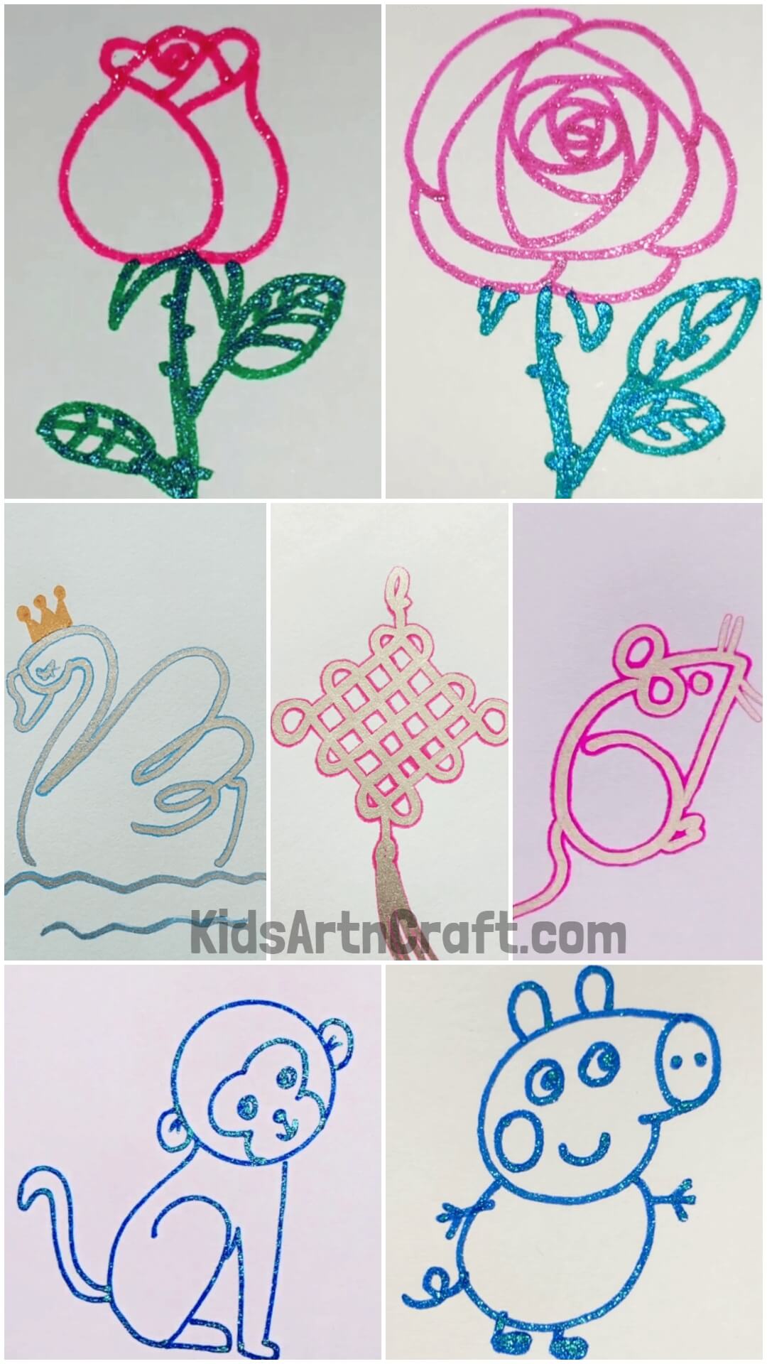 Easy Glitter Drawing Ideas for Kids