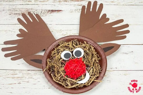 Reindeer Craft With Handprint And Paper Plate