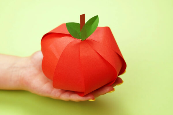 Easy Origami Apple Fruit Paper Craft How To Make An Origami Apple With Kids