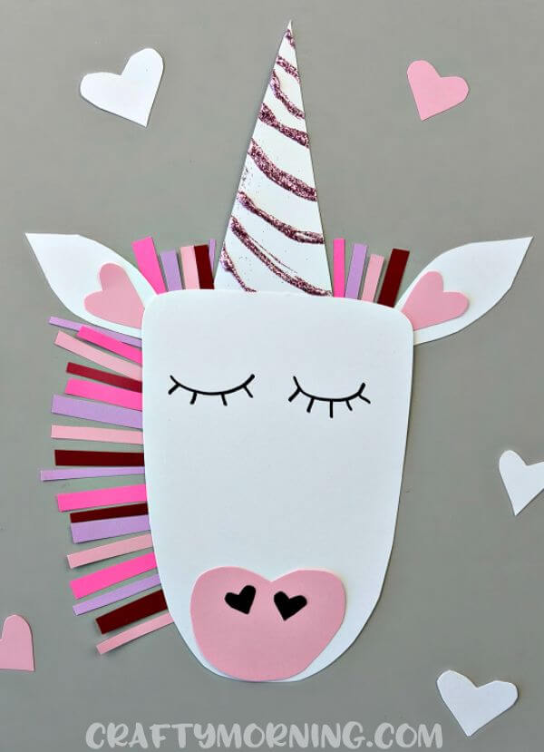 Heart Unicorn Craft For Valentine with Cute Head Easy Paper Plate Unicorn Crafts