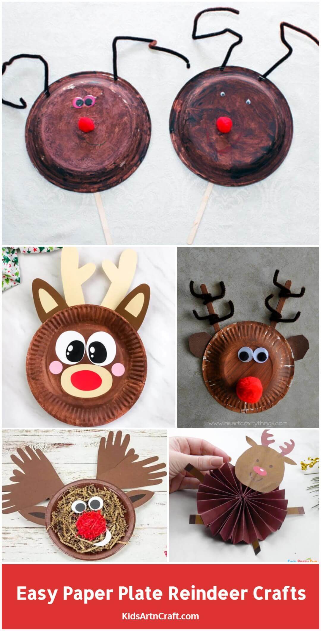 Easy Paper Plate Reindeer Crafts