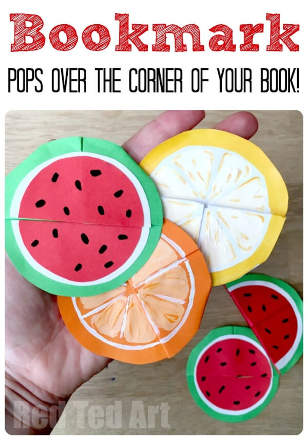 Easy Watermelon Fruit Bookmark Corner Craft