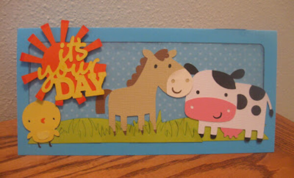 Farm Animal Happy Birthday Card Animal Paper Cards for Kids