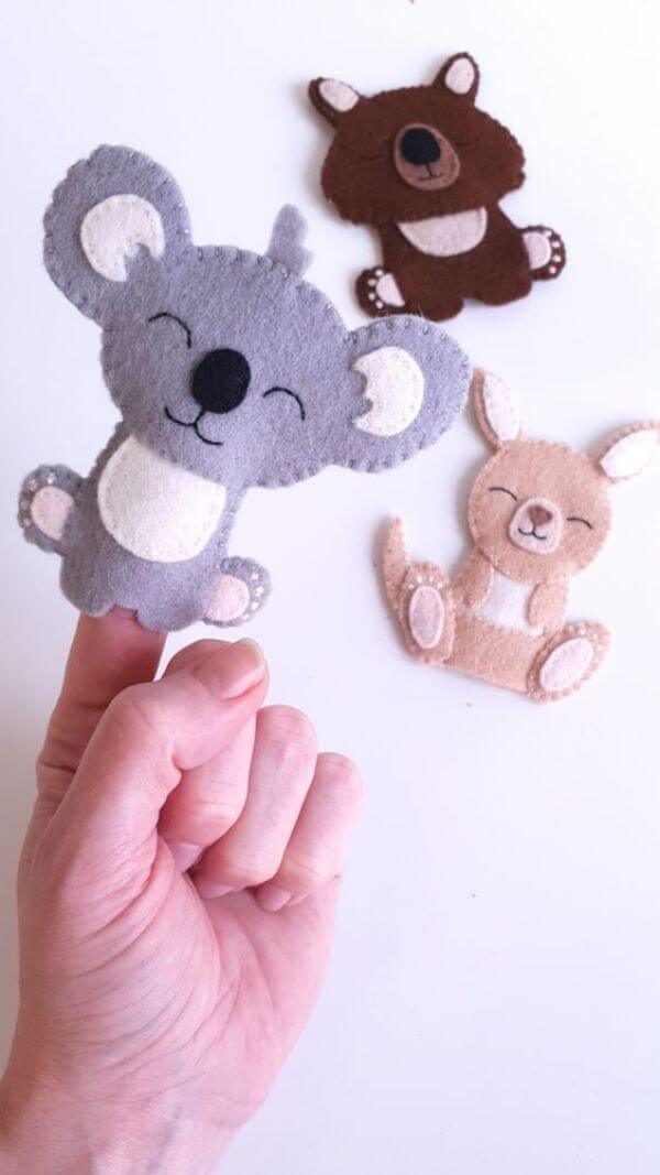Felt Finger Puppet Koala & Kangaroo Craft & Activities For Kids