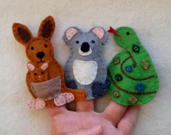 Finger Puppet Australian Koala & Kangaroo Animal Craft