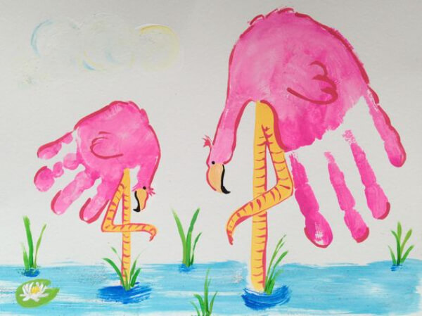 Flamingo Craft & Activities For Kids Flamingo Handprint Painting Art For Kids