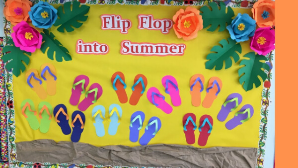 Flip Flop Summer Bulletin Board Decoration Ideas