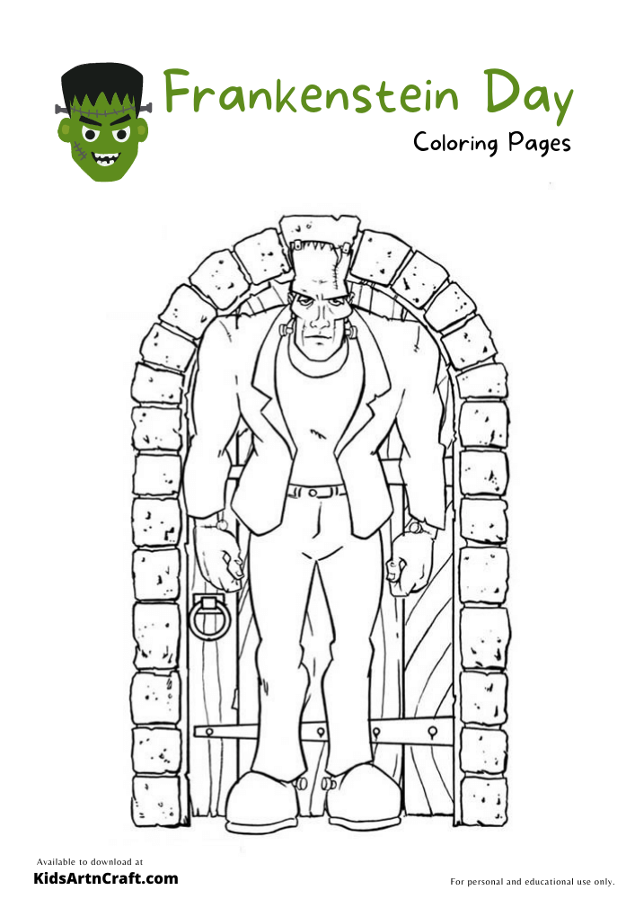 Frankenstein Day Coloring Pages For Kids – Free Printables