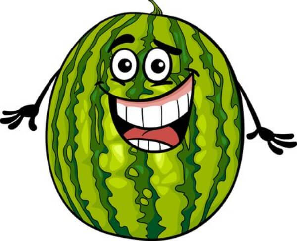 Funny Watermelon Cartoon Drawing Watermelon Drawing & Sketches for Kids