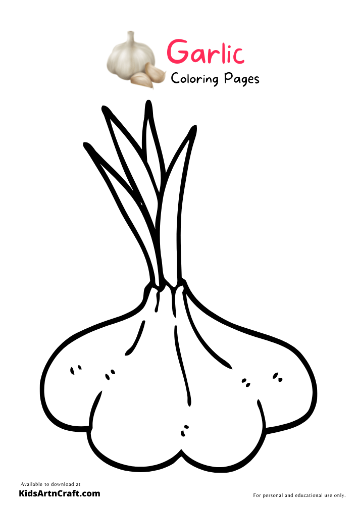 Garlic Coloring Pages For Kids – Free Printables