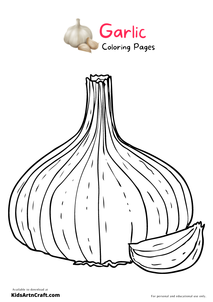 Garlic Coloring Pages For Kids – Free Printables