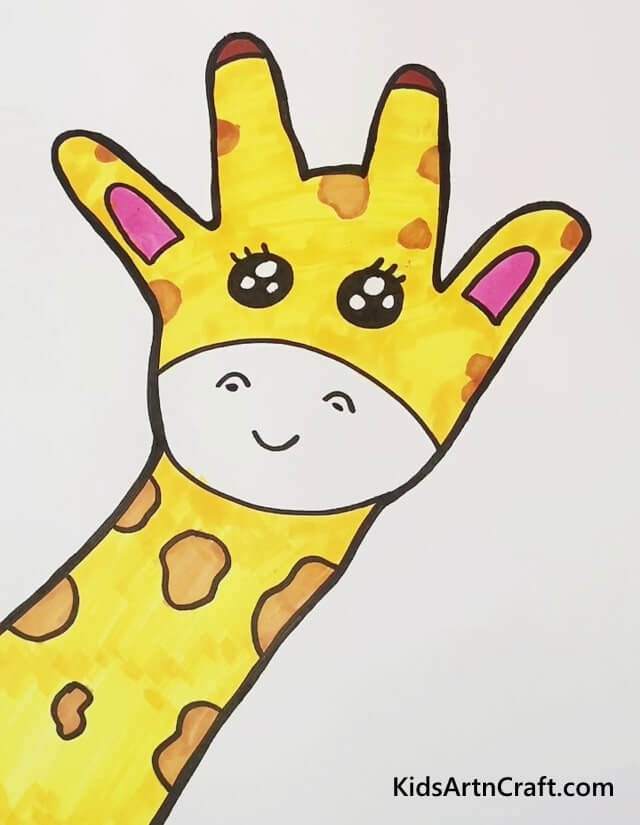 Very Creative And Easy Hand Drawing Activity For Kids Yellow Giraffe