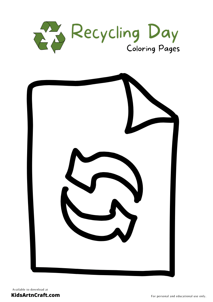 Global Recycling Day Coloring Pages For Kids – Free Printables