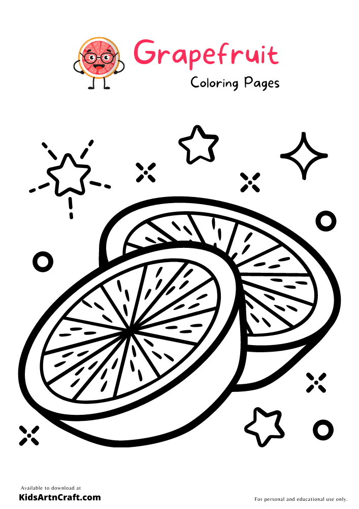 Grapefruit Coloring Pages For Kids – Free Printables