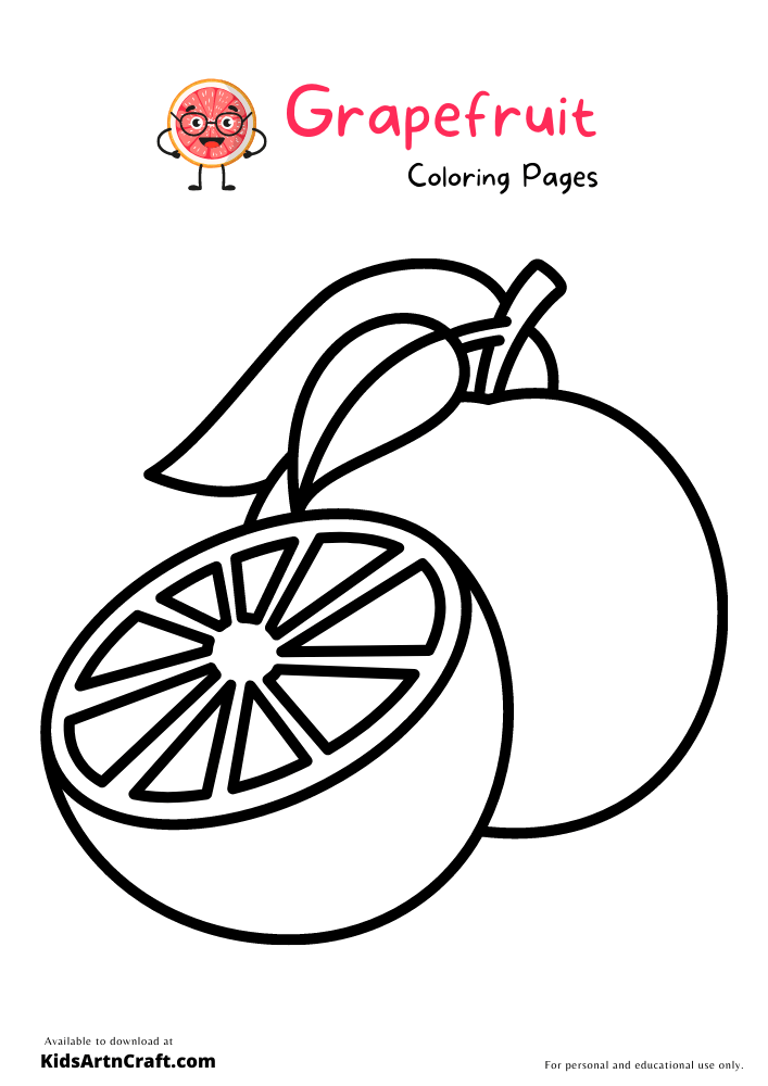 Grapefruit Coloring Pages For Kids – Free Printables