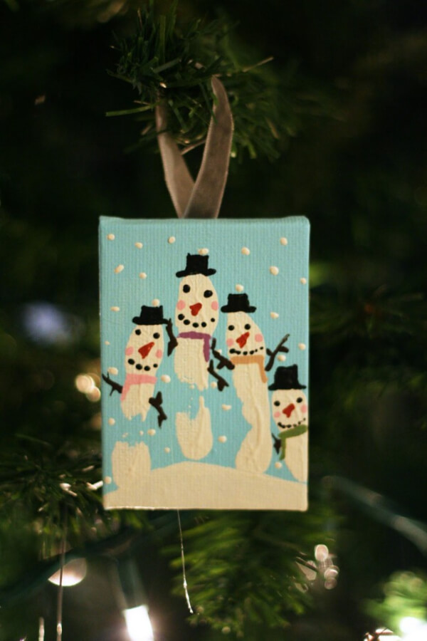  Christmas Ornament Crafts for Kids Hand Print Snowman Ornaments Craft In Holiday