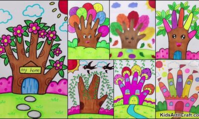 Hand Tree House Drawings For Kids