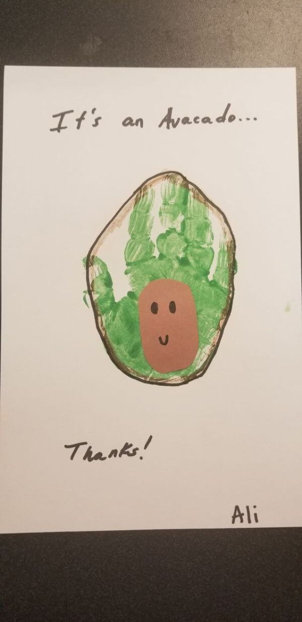 Handprint Avocado Craft Activities For Toddlers