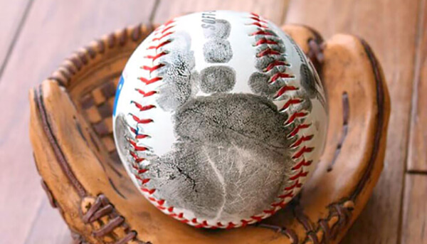 Baseball Activities and Crafts for Kids Easy Handprint Baseball Keepsake Craft Idea