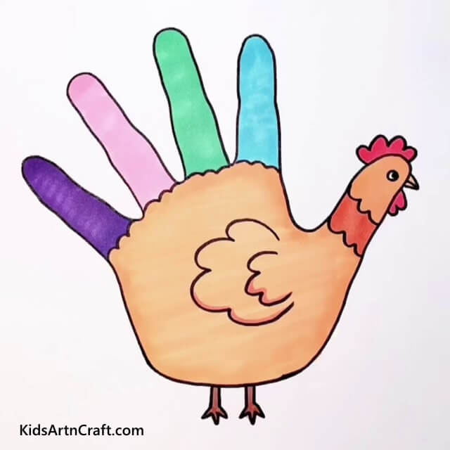 Very Creative And Easy Hand Drawing Activity For Kids Handy Chicken