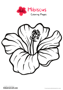 Hibiscus Coloring Pages For Kids – Free Printables - Kids Art &amp; Craft