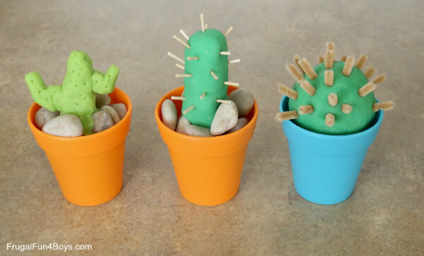 Play Dough Activities to Play & Learn Homemade Play Dough Cactus Art