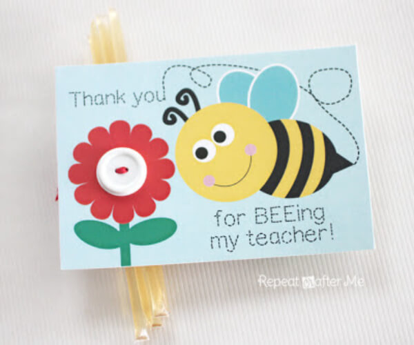 Honey Bee Theme Cards for Teachers & Parents Honey Bee Theme Teachers Day Card
