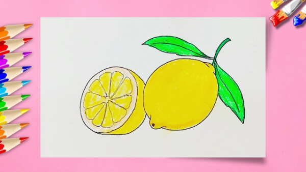 Lemon Drawing & Sketches for Kids How To Color Draw Lemon