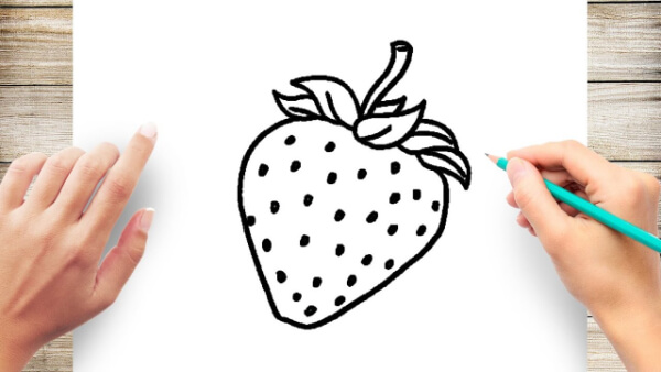 Strawberry Drawing & Sketch for Kids How To Draw Strawberry