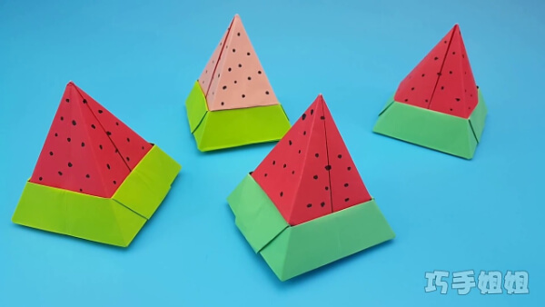 Watermelon Origami Fruit Craft For kids