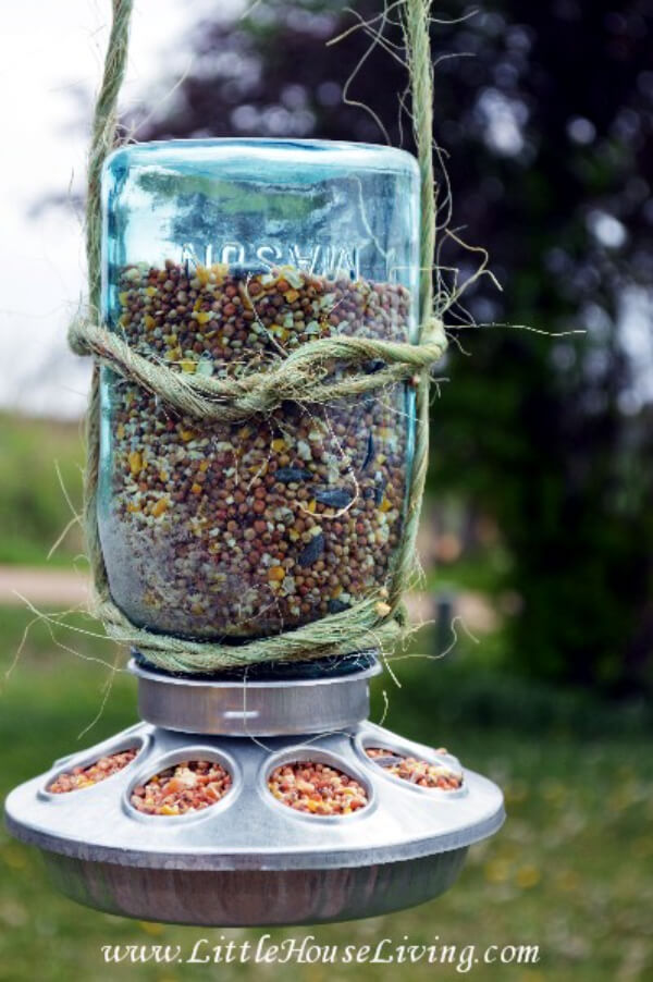 How To Make Bird Feeder With Glass Jar