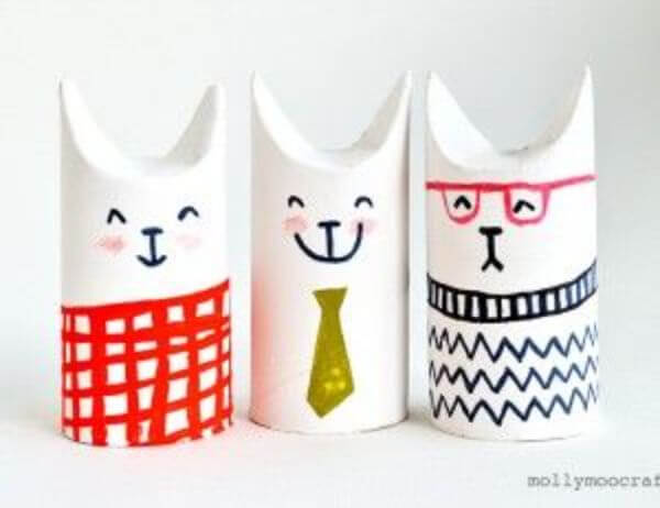 How To Make Cat Puppet With Paper Roll Easter Bunny Finger Puppet Craft