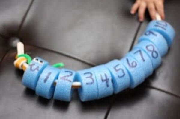 How To Make Counting Caterpillar With Pool Noodle Pool Noodles Activities For Kindergarten
