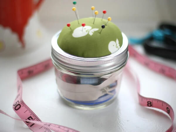 How To Make Glass Jar Sewing Kit